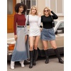 image:imageMANGOPOP Crew Neck Bodysuits for Women Long Sleeve Body Suit Going Out T Shirts Tops01long Sleeve White