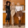 image:imageMANGOPOP Crew Neck Bodysuits for Women Long Sleeve Body Suit Going Out T Shirts Tops03long Sleeve Mocha