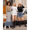 image:imageMANGOPOP Crew Neck Bodysuits for Women Long Sleeve Body Suit Going Out T Shirts Tops03long Sleeve Mocha