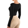 image:imageMANGOPOP Women Asymmetrical Neck Long Sleeve Basic T shirt Bodysuit TopsA01black