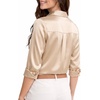 image:imageMANGOPOP Womens Button Down Long Sleeve Bodysuit Collared TopApricot