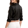 image:imageMANGOPOP Womens Button Down Long Sleeve Bodysuit Collared TopBlack