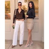 image:imageMANGOPOP Womens Button Down Long Sleeve Bodysuit Collared TopBlack