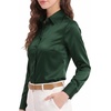 image:imageMANGOPOP Womens Button Down Long Sleeve Bodysuit Collared TopGreen