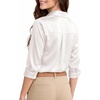 image:imageMANGOPOP Womens Button Down Long Sleeve Bodysuit Collared TopWhite