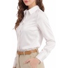 image:imageMANGOPOP Womens Button Down Long Sleeve Bodysuit Collared TopWhite