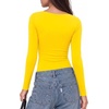 image:imageMANGOPOP Womens Long Sleeve Bodysuit Asymmetrical Neck Going Out Fall TopsYellow