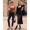 image:imageMANGOPOP Womens Mesh Long Sleeve Bodysuit Square Neck Ruched TopCoffee