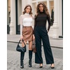 image:imageMANGOPOP Womens Mock Turtle Neck Bodysuit Mesh Sheer Long Short Sleeve Top02long Sleeve White