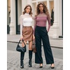 image:imageMANGOPOP Womens Mock Turtle Neck Bodysuit Mesh Sheer Long Short Sleeve Top04long Sleeve Marsala