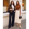 image:imageMANGOPOP Womens Ruched Mock Neck Mesh Long Sleeve Sheer Thong BodysuitsDark Coffee