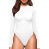 image:imageMANGOPOP Crew Neck Bodysuits for Women Long Sleeve Body Suit Going Out T Shirts Tops02long Sleeve White Fleece Lined