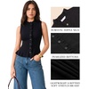 image:imageMANGOPOP Womens Vest Tops for Women Ruffle Button Down Sleeveless SweaterBlack
