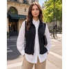 image:imageMANGOPOP Womens Vest Tops for Women Ruffle Button Down Sleeveless SweaterBlack