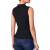 image:imageMANGOPOP Womens Vest Tops for Women Ruffle Button Down Sleeveless SweaterBlack