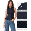 image:imageMANGOPOP Womens Vest Tops for Women Ruffle Button Down Sleeveless SweaterBlue