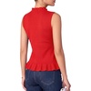 image:imageMANGOPOP Womens Vest Tops for Women Ruffle Button Down Sleeveless SweaterRed