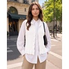 image:imageMANGOPOP Womens Vest Tops for Women Ruffle Button Down Sleeveless SweaterWhite