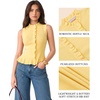 image:imageMANGOPOP Womens Vest Tops for Women Ruffle Button Down Sleeveless SweaterYellow