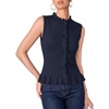 image:imageMANGOPOP Womens Vest Tops for Women Ruffle Button Down Sleeveless SweaterBlue