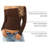 image:imageMANGOPOP Off The Shoulder Tops for Women Sexy Long Sleeve T Shirt SlimB4long Sleeve Coffee