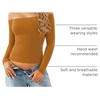 image:imageMANGOPOP Off The Shoulder Tops for Women Sexy Long Sleeve T Shirt SlimB8long Sleeve Camel