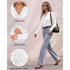 image:imageMANGOPOP Womens Cowl Neck Top Long Sleeve Shirts Regular Fit T ShirtsWhite