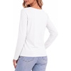 image:imageMANGOPOP Womens Cowl Neck Top Long Sleeve Shirts Regular Fit T ShirtsWhite