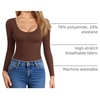 image:imageMANGOPOP Womens Scoop Neck Long Sleeve Shirts for Women Double Lined Tops Fall Outfits for Women 2025Coffee
