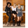 image:imageMANGOPOP Womens Sexy Deep V Neck Tops Long Sleeve Wrap Slim Fit T ShirtsDark Heather Grey