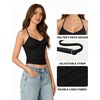 image:imageMANGOPOP Women Halter Tank Top Double Lined Adjustable Spaghetti Strap CamiBlack
