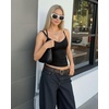 image:imageMANGOPOP Women Halter Tank Top Double Lined Adjustable Spaghetti Strap CamiBlack