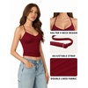 image:imageMANGOPOP Women Halter Tank Top Double Lined Adjustable Spaghetti Strap CamiBurgundy