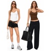 image:imageMANGOPOP Women Halter Tank Top Double Lined Adjustable Spaghetti Strap CamiCoffee