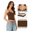 image:imageMANGOPOP Women Halter Tank Top Double Lined Adjustable Spaghetti Strap CamiCoffee