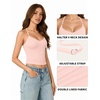 image:imageMANGOPOP Women Halter Tank Top Double Lined Adjustable Spaghetti Strap CamiRose Quartz