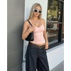 image:imageMANGOPOP Women Halter Tank Top Double Lined Adjustable Spaghetti Strap CamiRose Quartz