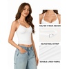 image:imageMANGOPOP Women Halter Tank Top Double Lined Adjustable Spaghetti Strap CamiWhite