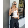 image:imageMANGOPOP Women Halter Tank Top Double Lined Adjustable Spaghetti Strap CamiWhite