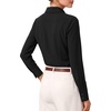 image:imageMANGOPOP Womens Blouse Button Down Long Sleeve Bodysuit Collared Shirt01 Black