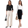 image:imageMANGOPOP Womens Blouse Button Down Long Sleeve Bodysuit Collared Shirt01 Black