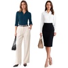 image:imageMANGOPOP Womens Blouse Button Down Long Sleeve Bodysuit Collared ShirtDeep Blue