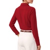 image:imageMANGOPOP Womens Blouse Button Down Long Sleeve Bodysuit Collared ShirtPurplish Red