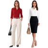 image:imageMANGOPOP Womens Blouse Button Down Long Sleeve Bodysuit Collared ShirtPurplish Red
