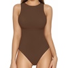 image:imageMANGOPOP Womens Tank Top Bodysuit Racerback Halter TopsCoffee