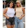 image:imageMANGOPOP Womens Tank Top Bodysuit Racerback Halter TopsLight Apricot