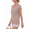 image:imageMANGOPOP Womens V Neck Sweater Vest Cap Sleeve Knit Top Casual WorkOatmeal
