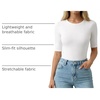 image:imageMANGOPOP Half Sleeve Tops for Women Crew Neck Slim Fitted Casual Going OutCreamy White