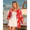 image:imageMANGOPOP Womens Floral Blouses Dressy Casual Button Down Shirts Fall TopsRed Background Flower