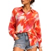 image:imageMANGOPOP Womens Floral Blouses Dressy Casual Button Down Shirts Fall TopsRed Background Flower